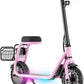 Hiboy Q2 Lite Kids Electric Scooter with Seat 100W Motor 9.3MPH Children E-Scooter UL Certified Battery LED Lights Gift for Boys Girls Ages 4-10