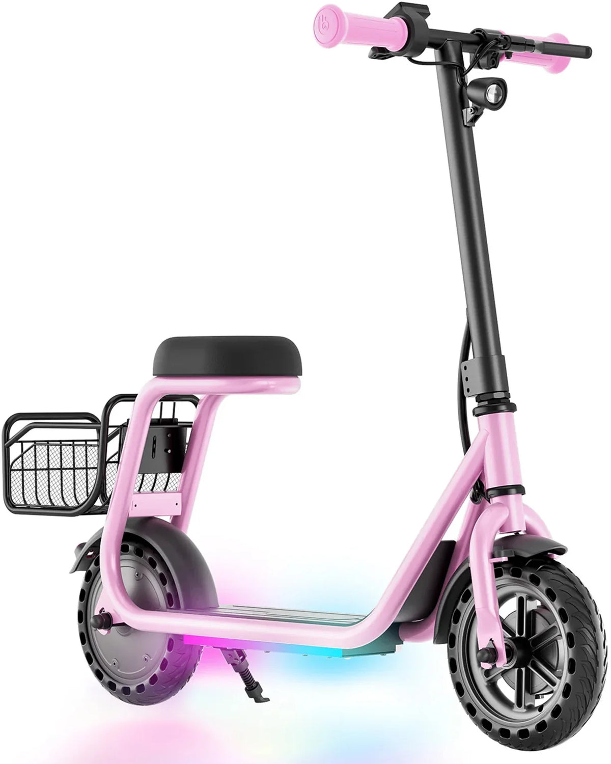 Hiboy Q2 Lite Kids Electric Scooter with Seat 100W Motor 9.3MPH Children E-Scooter UL Certified Battery LED Lights Gift for Boys Girls Ages 4-10