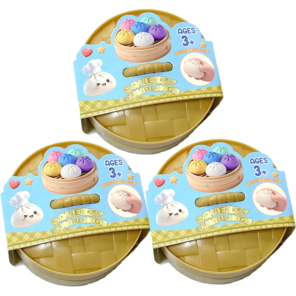 Hot Glitter Dumpling Squishy with Box Dumplings Sensory Squeeze Toy for Stress Relief Fans Gifts