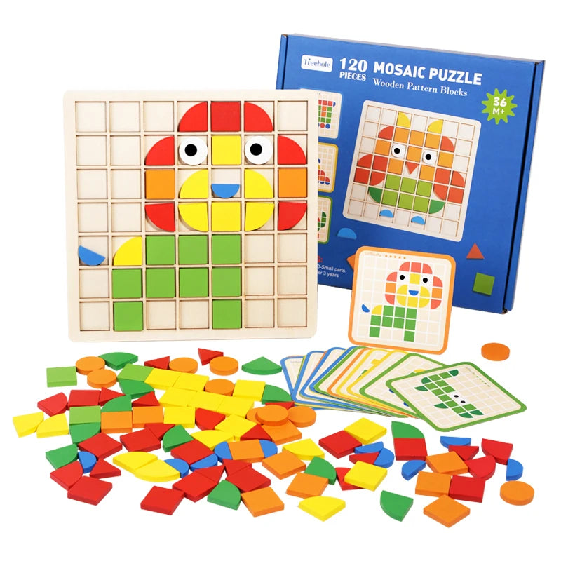 [Color 3D Puzzle] Color 3D Wooden Puzzle - A multi-shaped building block tabletop game, suitable for Christmas, back-to-school s