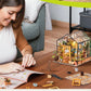 Rolife Wooden 3D Puzzle Cathy's Greenhouse DIY Miniature House Kit Mini Dollhouse Model Building Kit with LED Light for Home Decor Holiday Gift for Adults Teens