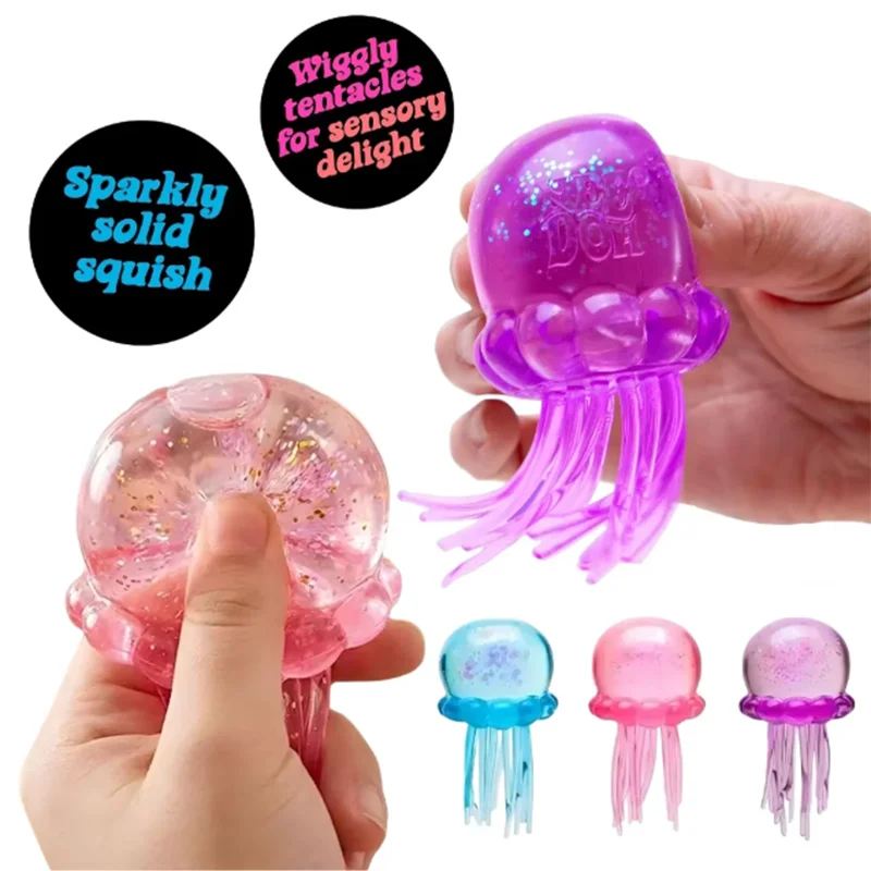 Jellyfish Maltose Squishy Toy Soft Squeeze Cute Jelly Fish Anti Stress Relief Relax Fidget Ball Fun Toy for Friends Gifts