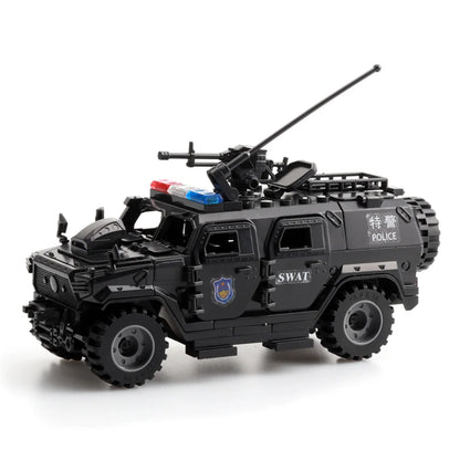 World War Army Military Soldiers Police SWAT Armored Vehicle Model Building Blocks Bricks Children's Toys Gift ﻿