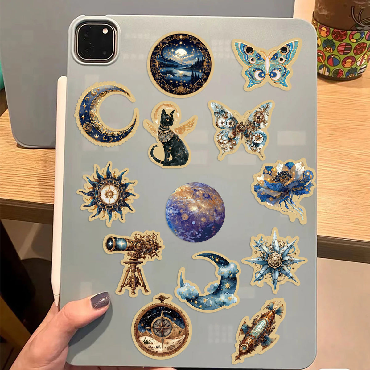 50pcs Retro Astronomy Universe Planets Stickers for Suitcase Phone Notebook Galaxy Moon Astrology Aesthetic Decals Sticker