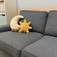 Adorable Smile Face White Moon Yellow Sun Plushie Stuffed Cute Cartoon Weather Plush Toy for Kid Bedroom Decor Sofa Throw Pillow