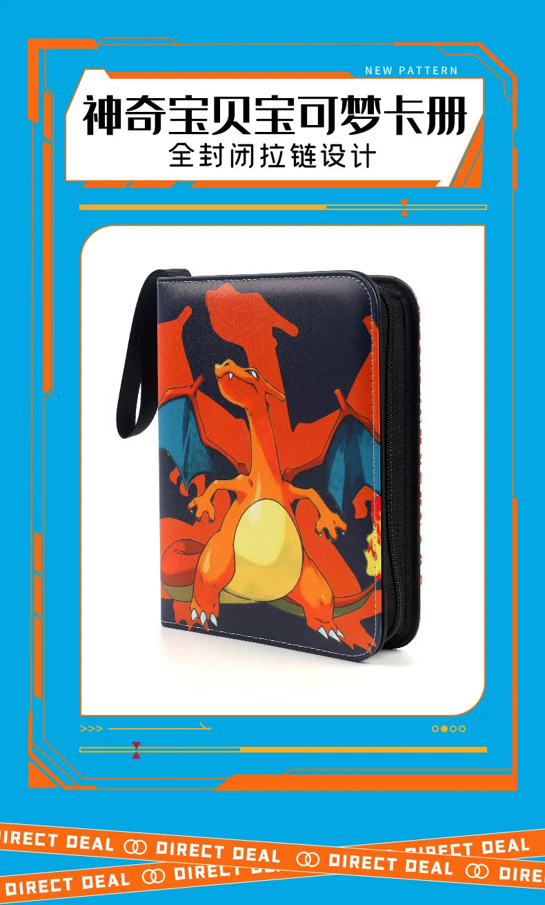 Squirtle Bulbasaur Card Binder Anime Photo Album Collect Loose Leaf Pu Zipper Figure Card Holder Storage Bag Toy Peripheral Gift
