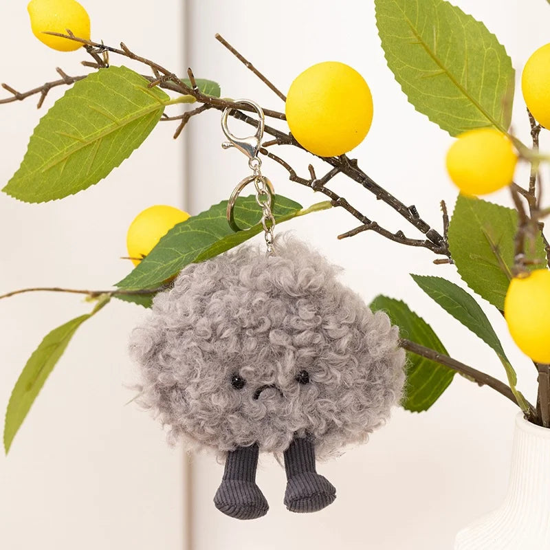 12cm Kawaii Dark Cloud Plush Keychain Cute Plush Toy Keyring Lovely Bag Pendant Backpack Hanging Decoration For  Gifts