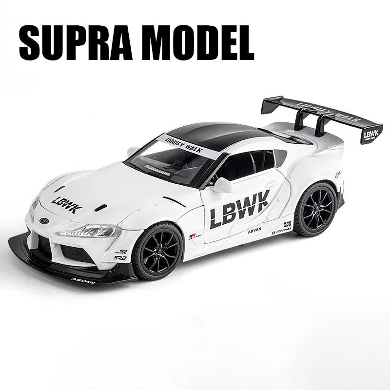 1:22 Scale Supra Car Model Toy Alloy Diecast High Simulation Metal Sound Light Racing Cars Models Kids Boys Gifts Collection
