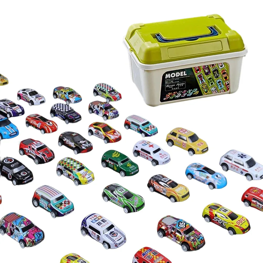 20/30/50Pcs Mini Car Set Inertia Pull Back Cars for Boys Plastic Vehicle Model Collection Toys Birthday New Year Gifts for Kids