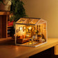 Rolife DIY Miniature House Kit Cozy Living Lounge Super Creator Dollhouse 3D Puzzle Model Building Kit with LED for Home Decor