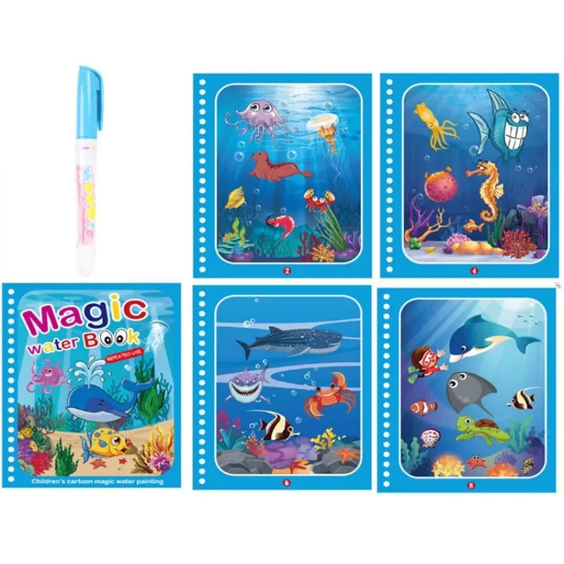 Drawing Coloring Books for Kids Magic Water Book with Pen 2 To 4 Years Old Children Learning  Education Toy Baby Montessori Toys