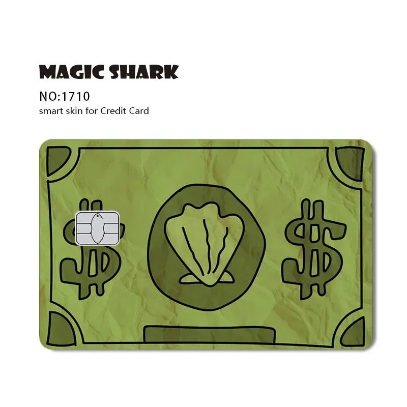 100% New Arrival Conch Money Bow Anime Speend or Save Meme Credit Card Film Debit Card Sticker Skin