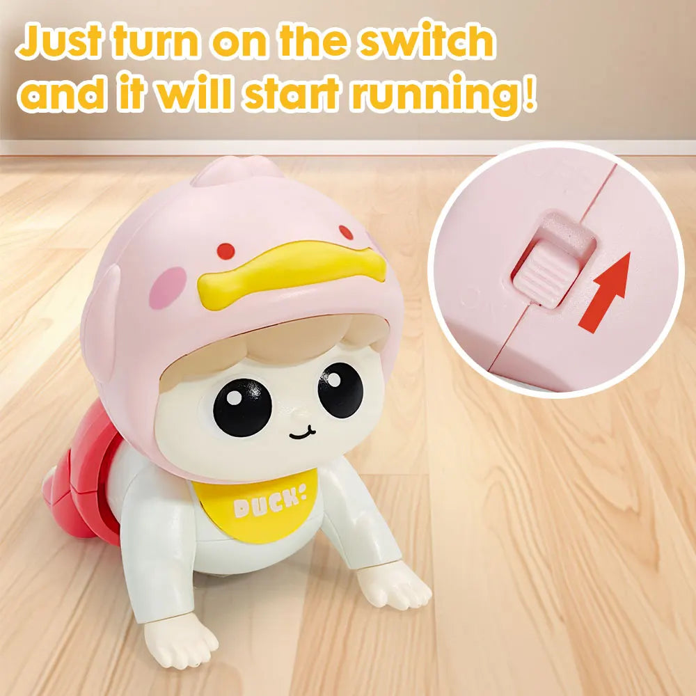 1PC Crawling Doll Baby Toy with Music, Aged 0-1, Learning Crawling Guidance and Head Up Training