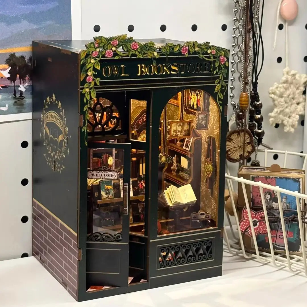 Original CUTEBEE DIY Book Nook Kit Japanese styles 3D Wooden Puzzle Mini Miniature House Bookshelf Decor Craft for Adults DIY