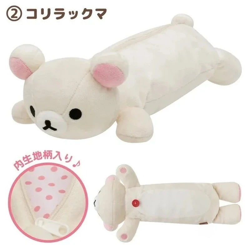 Kawaii Rilakkuma Bear Sister Cat Dress Up Pencil Case Girls Pencil Pouch Pen Bag Cartoon Cute Pencil Cases For School Gifts