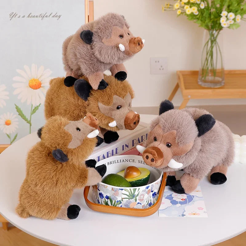 Hot Sale kawaii Wild Boar Plush Toys Cartoon Animal Stuffed Soft Pillow Back Sofa Cushion Decoration for Kids Birthday Gifts