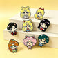 8pcs Sailor Moon Enamel Brooch Set Tsukino Usagi Cartoon Character Fashion Metal Badges Accessories for Backpacks And Clothing