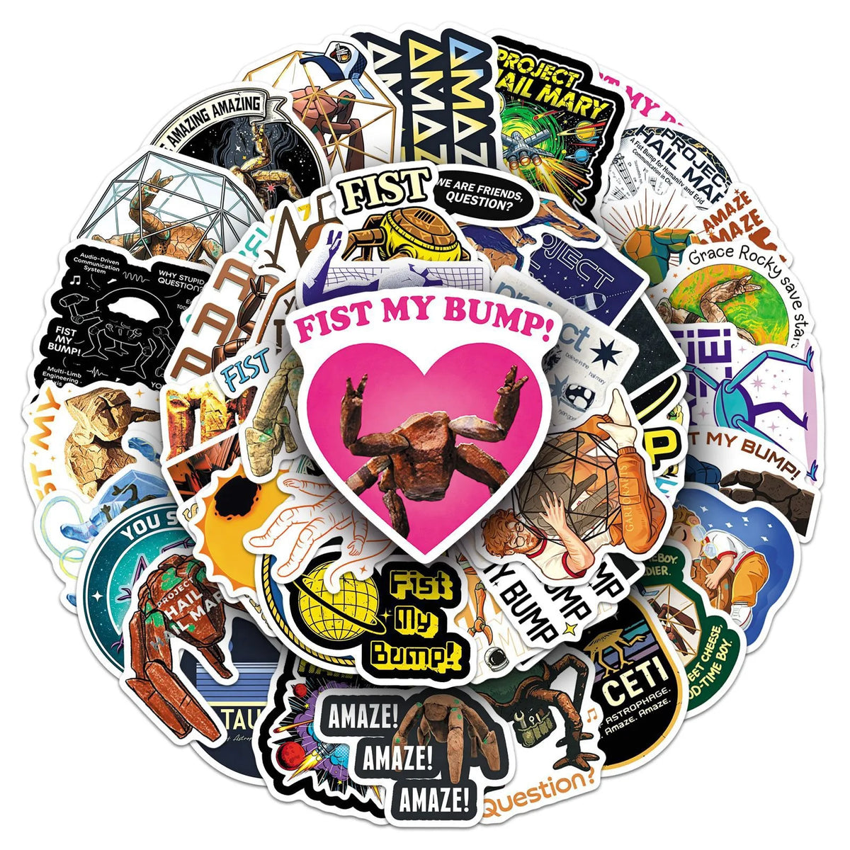 50Pcs Project Hail Mary Stickers Decals For Laptop Scrapbook Luggage Guitar Helmet DIY Graffiti Aesthetic Stickers