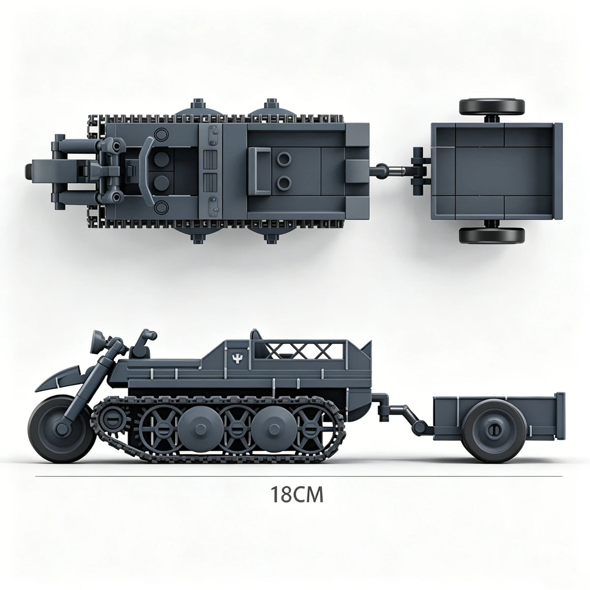 Military Series SD.KFZ.2 Half-Track Motorcycle Tractor Building Block Model Kit