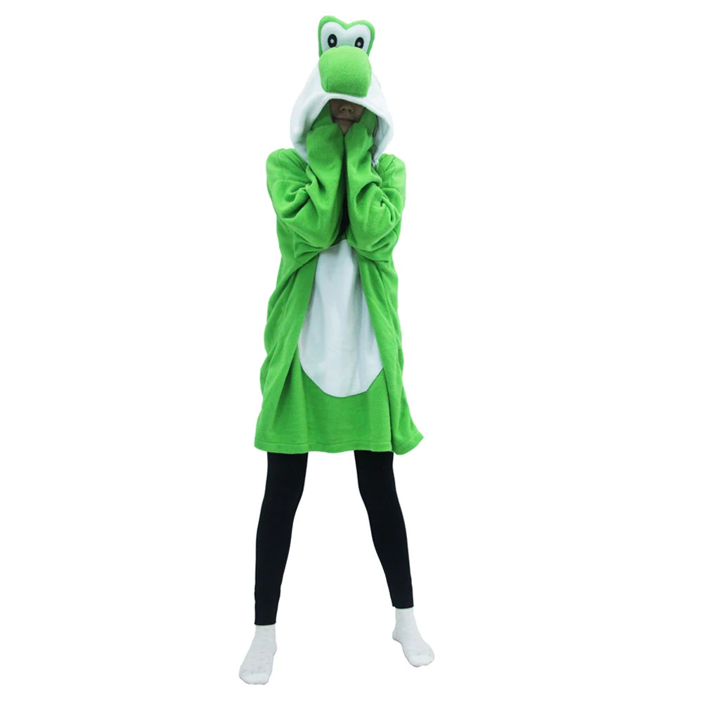 Colorful Yoshi Onesies Kigurumi Pajamas for Adult Unisex Fleece Pyjama Christmas Halloween Cosplay Cos Women Sleepwear Outfits