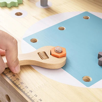 ROBUD Wooden Toy Workbench Tool Bench Set for Kids with Electric Drill Pretend Play STEM Learning Gift for Boys Girls Age 3+