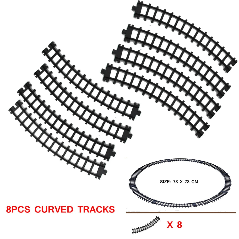5cm Wide Rail Track Expansion Pack for Railway King Classical City Train Flexible Track Straight Curved Rails Building Block Toy