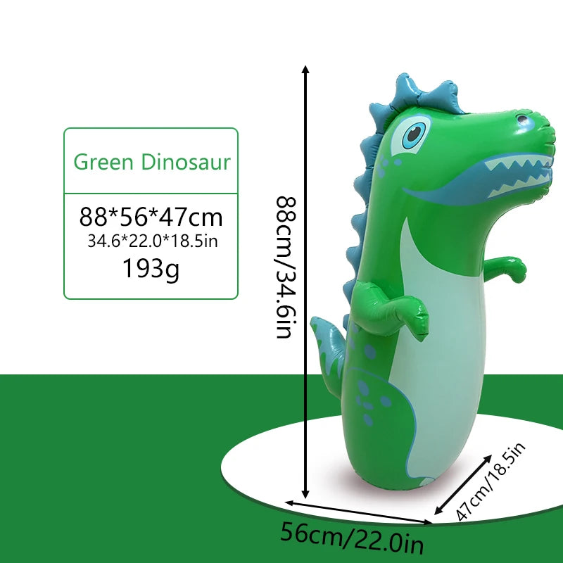 90cm Inflatable Dinosaur Tumbler Toy Thick PVC Punching Bag for Kids Bounce Back Boxing Toy Stress Relief Indoor Outdoor Toy