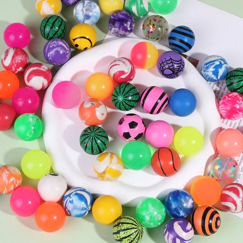 10/20/30pcs Mini Bouncy Ball Children Indoor Outdoor Elastic Jump Balls Toys Float Ball Egg Twisting Machine Toy for Kids TMZ