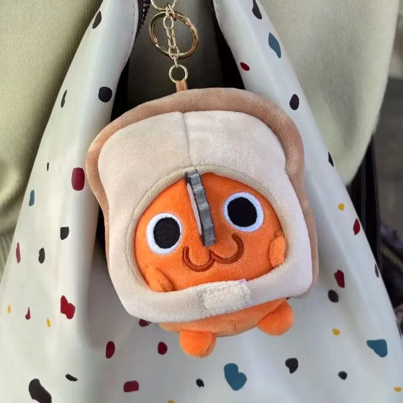 10Cm Chainsaw Man Bread Pochita Soft Plush Filling Doll Keychain Handbag Hanging Ornaments Waist Decoration Friend Birthday Gift