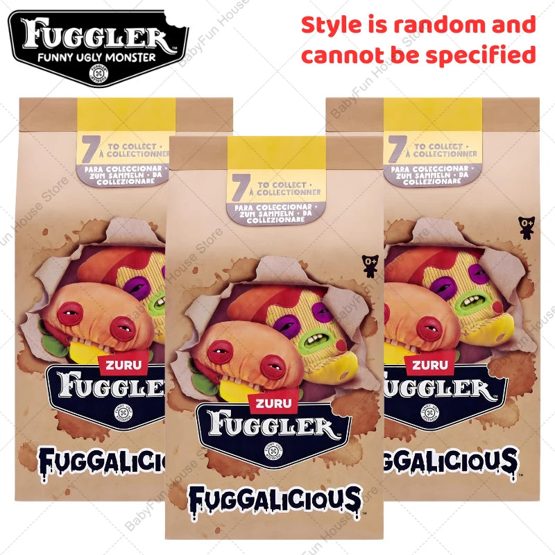 Original Fuggler Ugly Teeth Monster Plush Toys Kawaii Fugglers Fuggalicious Series Hamburger Hot Dog Doughnut Peluche Dolls Gift