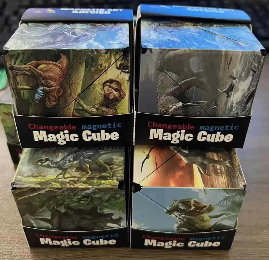NEW Shasibo Cube Geometric Changeable Magnetic Magic Cube Anti Stress 3D Flip Puzzle Cube Kids Stress Reliever Fidget Toy Cube