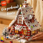 KAVOWORLD 1614PCS Christmas Gingerbread House Building Blocks Set with LED Lights Festive Winter Holiday Construction Toy Interior Architecture Model Kit Educational Construction Toy Family Activity Gift for Kids Home Decor f