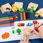 20pcs Montessori Kids Drawing Toys Wooden DIY Painting Stencils Template Craft Toys Puzzle Educational Toys for Kids Gifts