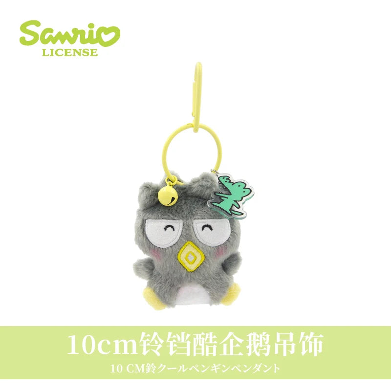 10cm Sanrio My Melody Kuromi Cinnamoroll Hello Kitty Hangyodon Purin Dog Bell Plush Toy Anime Stuffed Animals Keychains Pendant