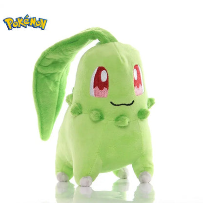 20cm Pokemon Chikorita Plush Toys Soft Stuffed Cartoon Chikorita Doll Kawaii Japan Anime Elf Plush Doll Birthday Gift For Kids
