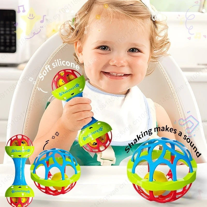 2pcs Baby Rattles 0 12 Months Baby Educational Toys Shaker Grab Spin Set Sensory Educational Newborn Gift for Infant Boys Girls