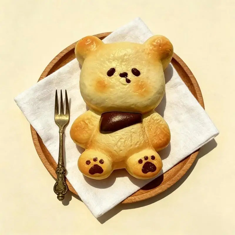 ★▲Cute Bear Bread  Toy Soft Slow Rising Realistic Baked Appearance for Thanksgiving Gift Kids Stress Relief