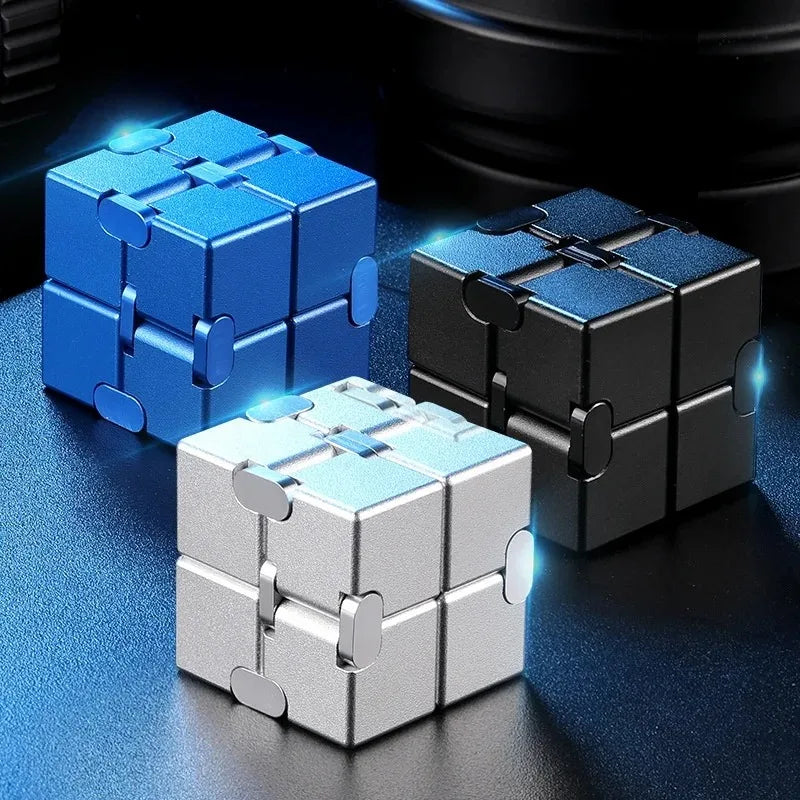 /Metal Infinity Fidget Cube for Stress and Anxiety Relief/ADHD, Fidget Finger Toys Durable Sensory Gift for Adults Teens