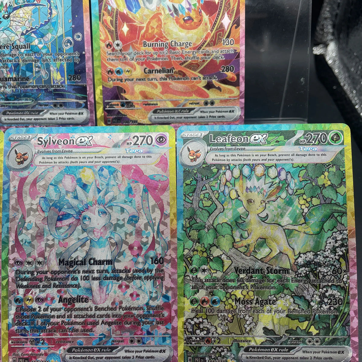 9Pcs/Set PTCG Eeveelution Sv8A English Version DIY Self-made Umbreon Sylveon Coarse Glitter Texture Collection Card Gift