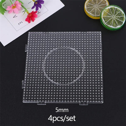 4PCS 2.6mm/5mm Fuse Beads Transparent Big Square Pegboards Ironing Beads Boards DIY Material Template Melting Beads Pegboard