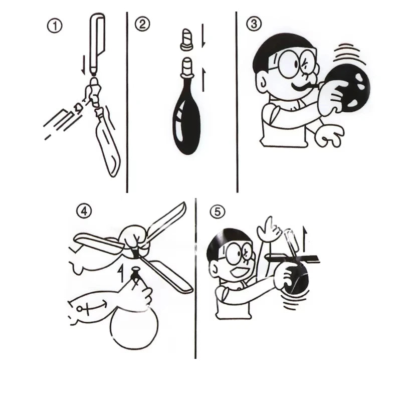1-10PCS Propeller Balloon Helicopter Toys Children's DIY Balloon with Whistle Outdoor Flying Balloon Birthday Party Decoration