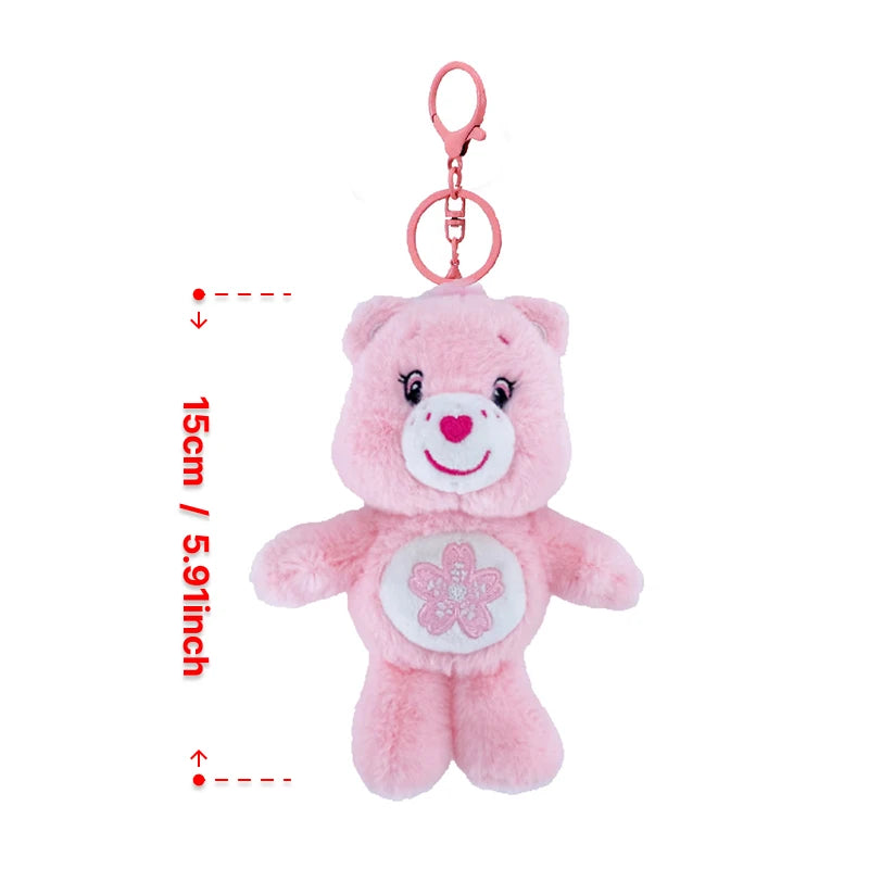 Care Bears Plush Toy Kawaii Squeak Sound Keychain 15cm Pendant Cute Cartoon Keychain Bag Luggage Decor Holiday Birthday Gift