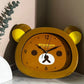 Cute  Anime Rilakkuma Peripheral Wall Clock Alarm Clock  Bedroom Sweeping Second Quartz Clock Cartoon Silent Clock Living Room