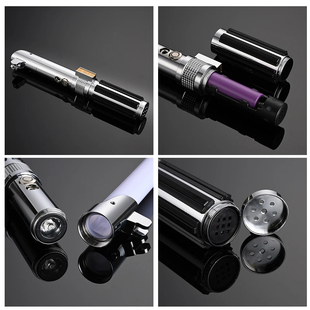 Metal Handle RGB Cosplay Double-edged Lightsaber Sword 16 Colors Change LED Switchable Sound And Light For Boys Girls Gift
