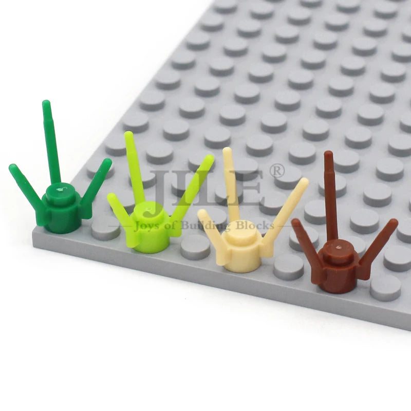 200pcs MOC 3741 Plant Flower Stem with Stud and 3 Stems Building Blocks DIY Bricks Compatible Branch Tree Forest Accessory Toys
