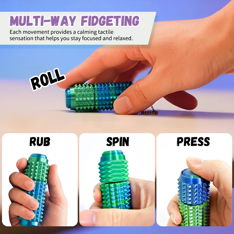 3D Printed Little Ouchie Fidget Toys Portable Mini Spiky Grippie Stim Stress Relief Toys Keychain Stimming Autism Adults Gifts