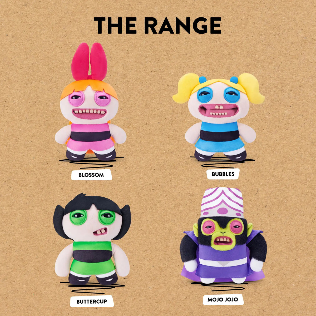 Fugglers Powerpuff Girls Funny Ugly Teeth Monster Soft Stuffed Plush Toy Collectible Soft Plushies Cute Cartoon 22CM (Mojo Jojo)