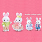 4pcs Dollhouse Miniature Furniture Set Rabbit Family Mini Toy House Set Play Game with Diverse Scenes Accessories Birthday Gifts