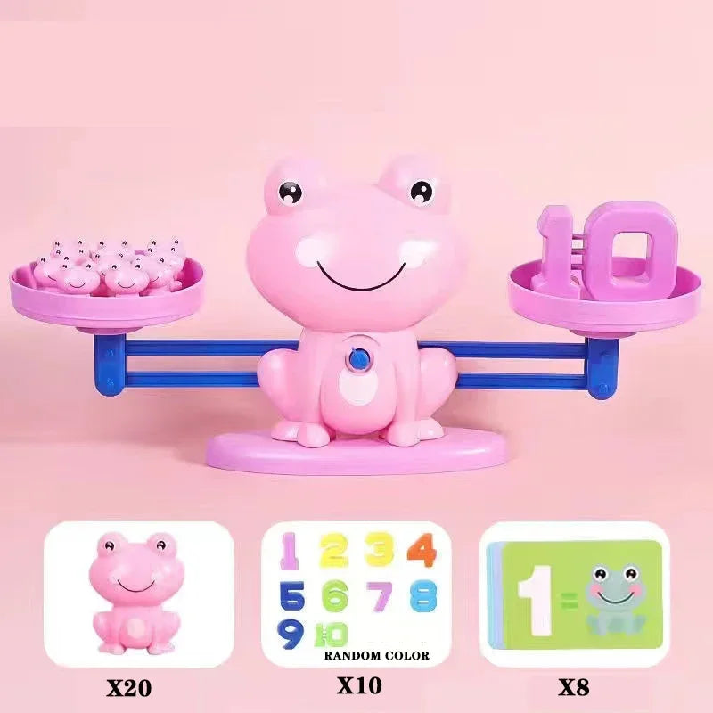 Frog Balance Math Game, STEM Educational Counting Toys for Kids 3-5+ Years, Fun Number Learning Scale for Addition & Subtraction