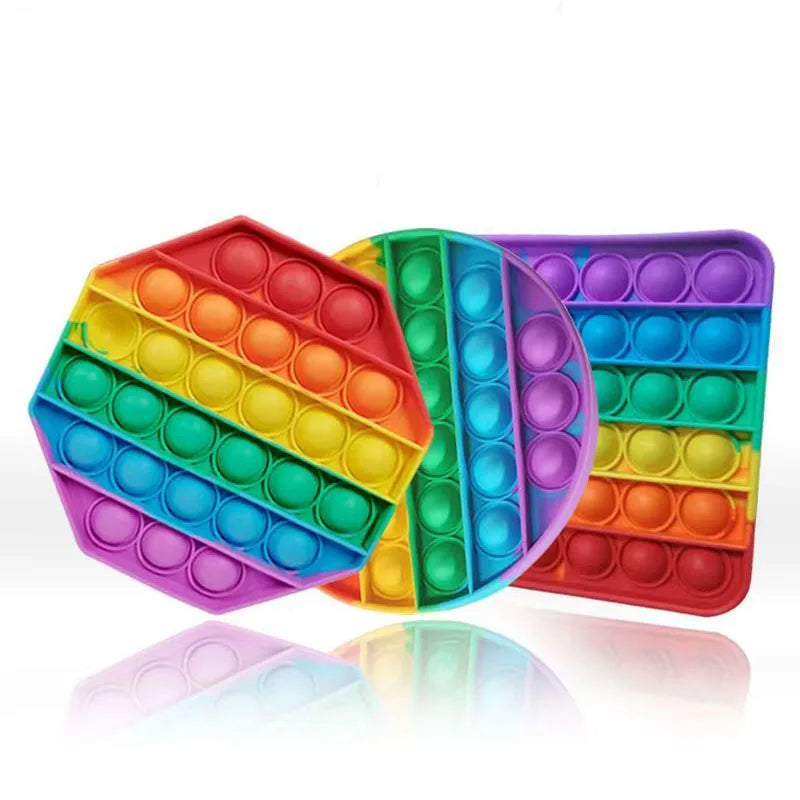 Fidget Push Bubble Silicone Sensory Stress Relief Toys ADHD Anxiety Kids Party Favors Stocking Stuffers Gifts Classroom Prizes